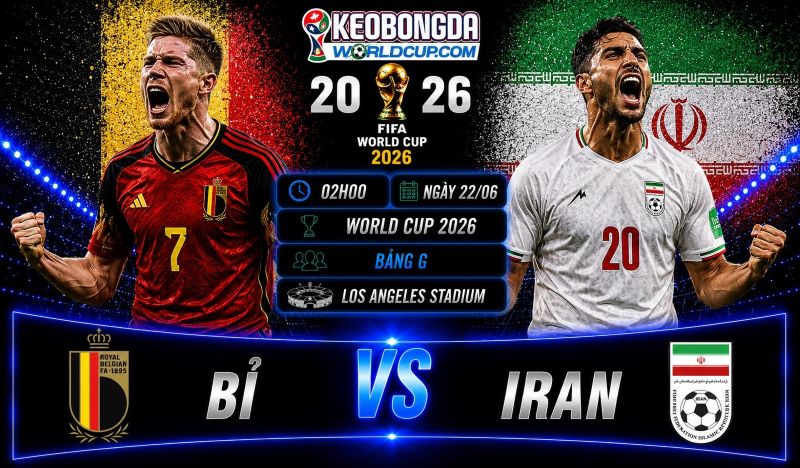 Soi kèo Bỉ vs Iran, 02h00 ngày 22/06, World Cup 2026