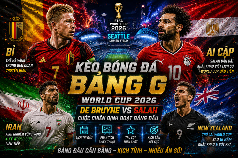 Kèo bóng đá bảng G World Cup 2026
