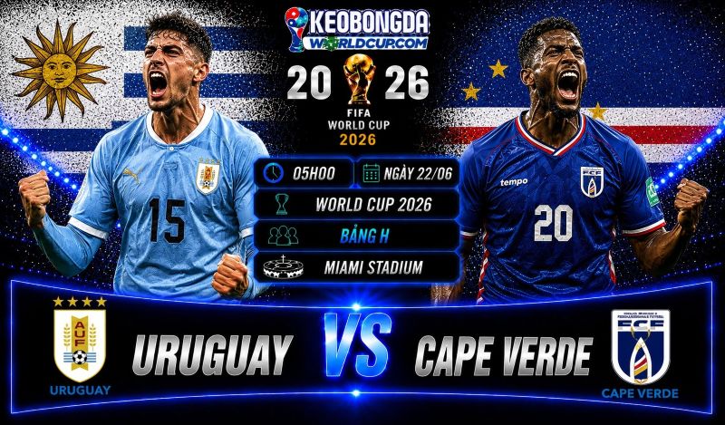 Soi kèo Uruguay vs Cape Verde, 05h00 ngày 22/06, World Cup 2026