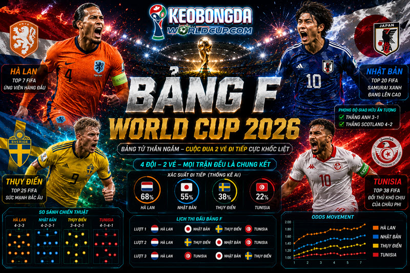 Tỷ lệ kèo bảng F World Cup 2026